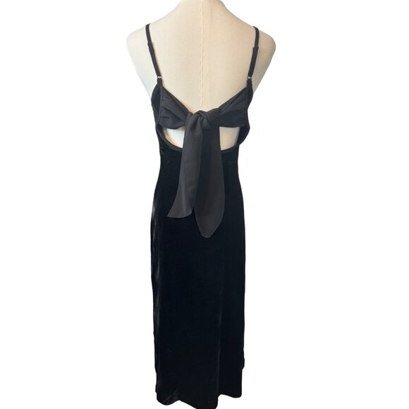 NWT Band of the Free XS Sexy Black Velvet Night Out Spaghetti Strap Dress - Picture 7 of 15